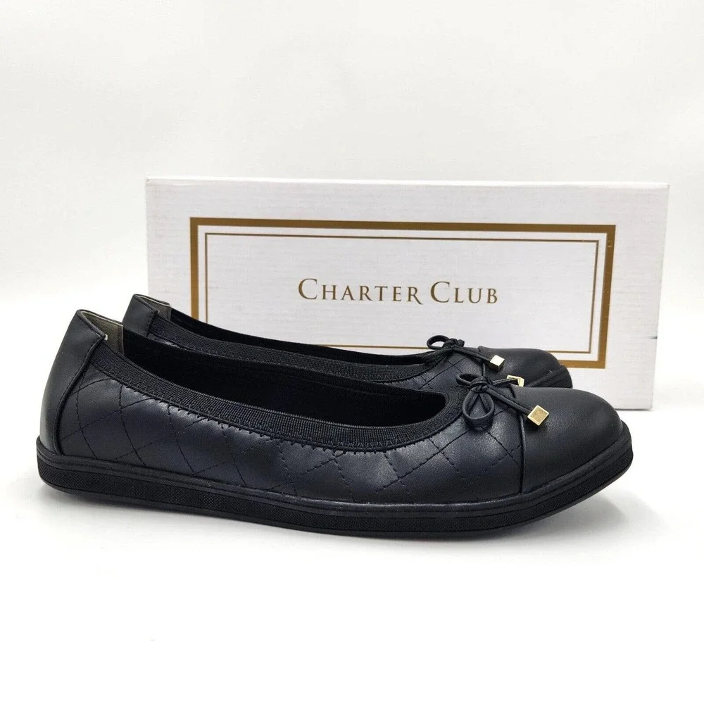 Charter Club Women's Black Rennon Flats Size 9M